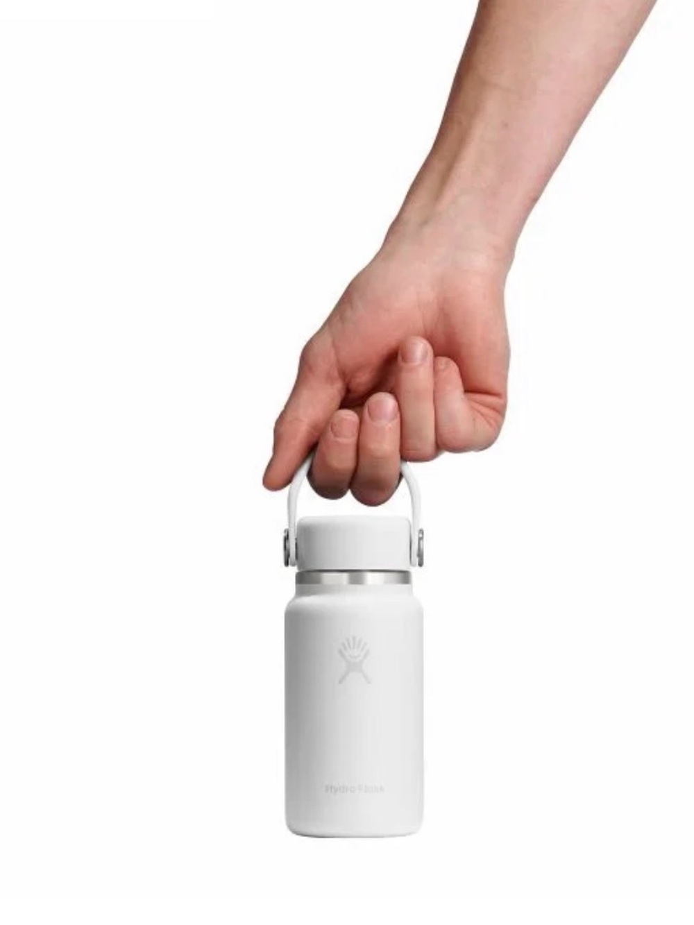 Micro Hydro Flask White Insulated Bottle with Carry Handle - NEW!!